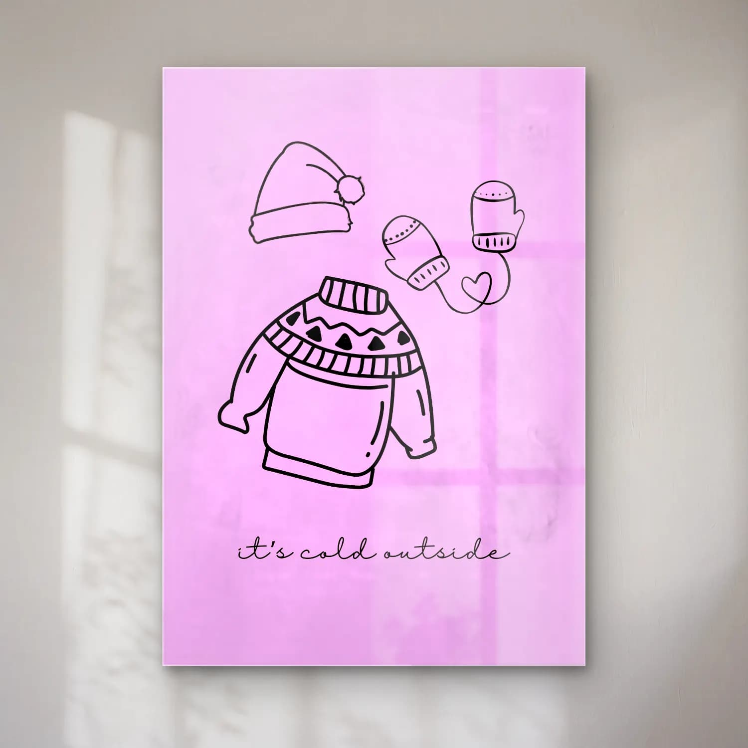 Pastel Kardan Adam – Pembe Tonlar cam tablo — Pastel Kardan Adam – Pembe Tonlar — pastel kardan adam