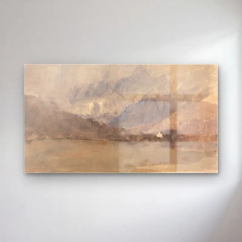 David Cox – Capel Curig, Caernarvonshire, Wales cam tablo — David Cox – Capel Curig, Caernarvonshire, Wales — suluboya göl ve dağlar