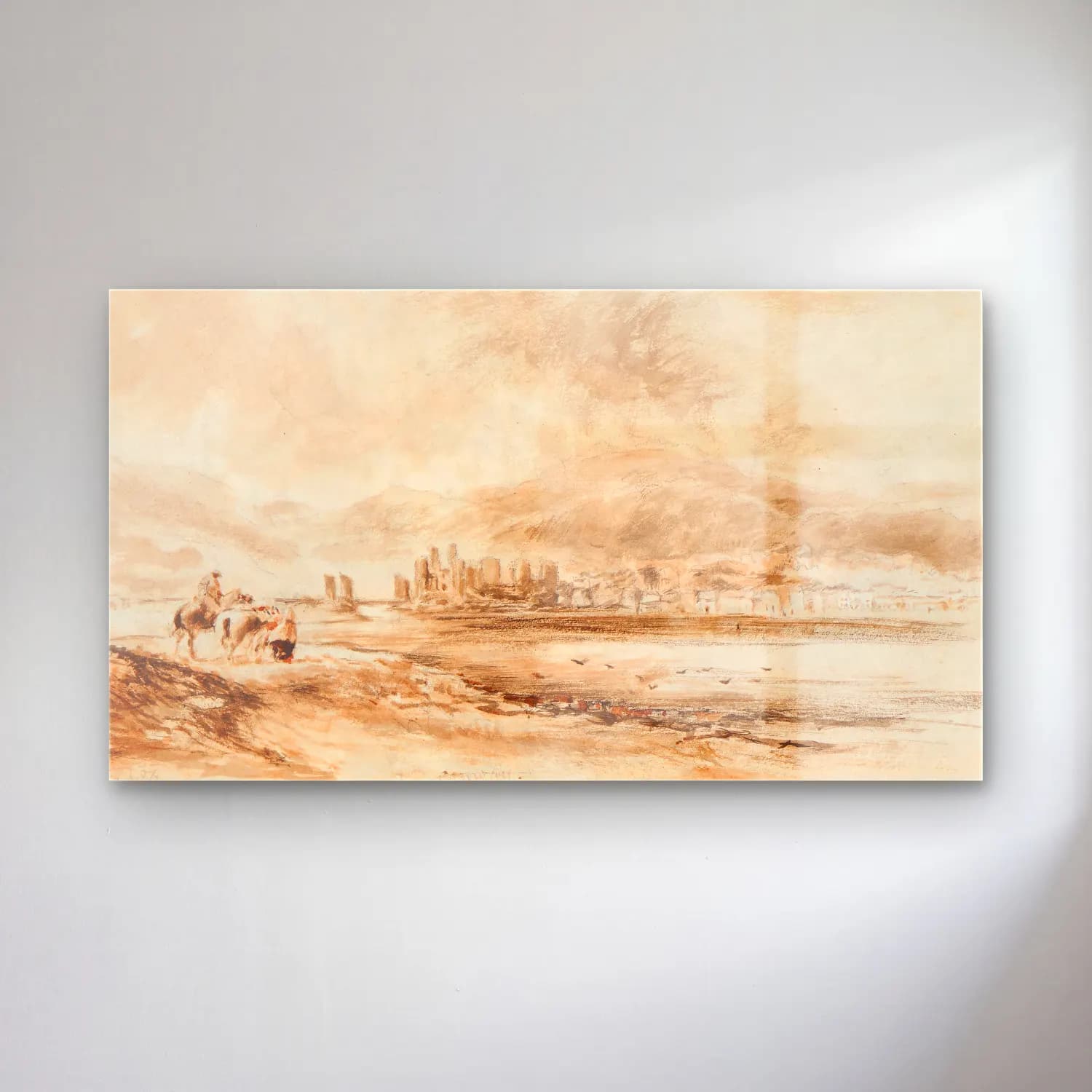 David Cox – Conway cam tablo — David Cox – Conway — suluboya antik kalıntılar