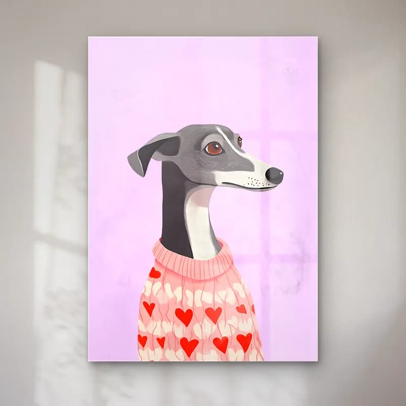 Sevimli İllüstrasyon Köpek No. 15 cam tablo — Sevimli İllüstrasyon Köpek No. 15 — sevimli i̇llüstrasyon köpek