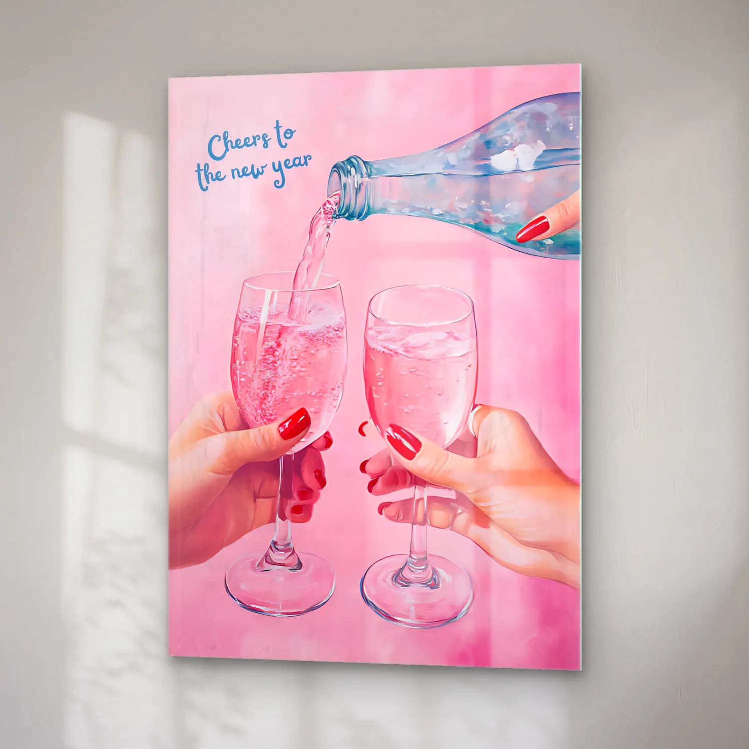 Pastel Şampanya No. 8 cam tablo — sağ açıdan görünüm