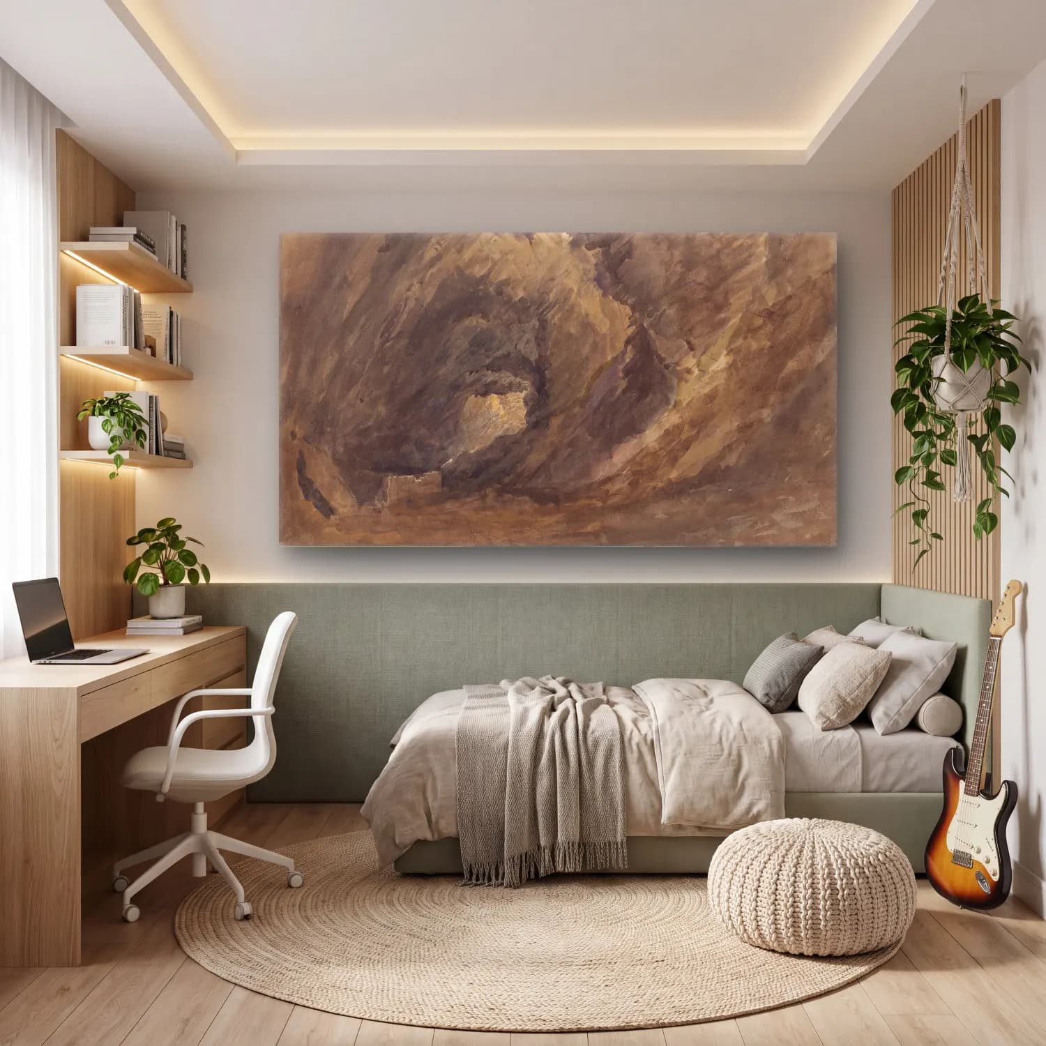 David Cox – Grotto Interior cam tablo — genç odasında