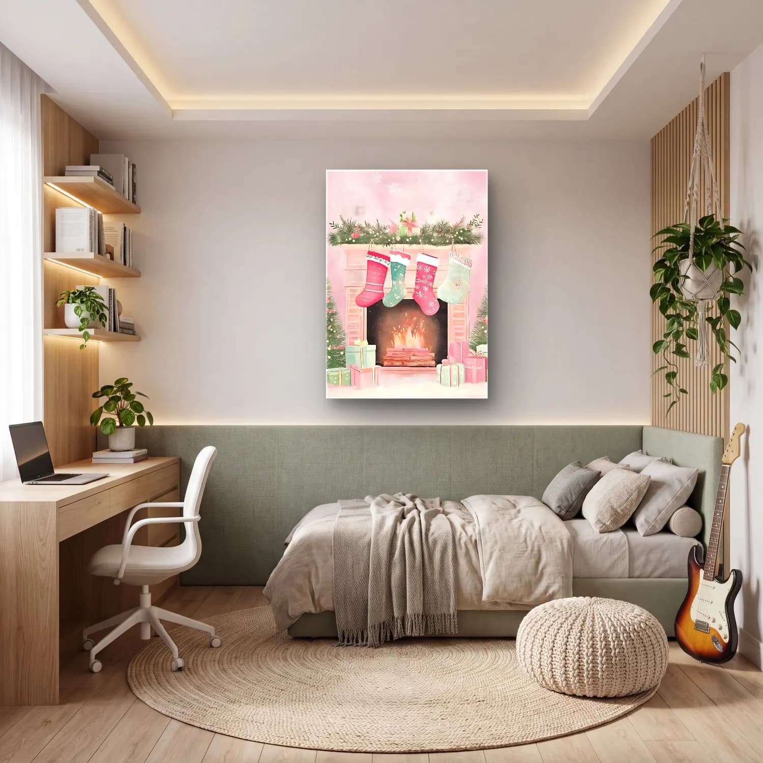 Pastel Hediye Paketleri No. 17 cam tablo — genç odasında