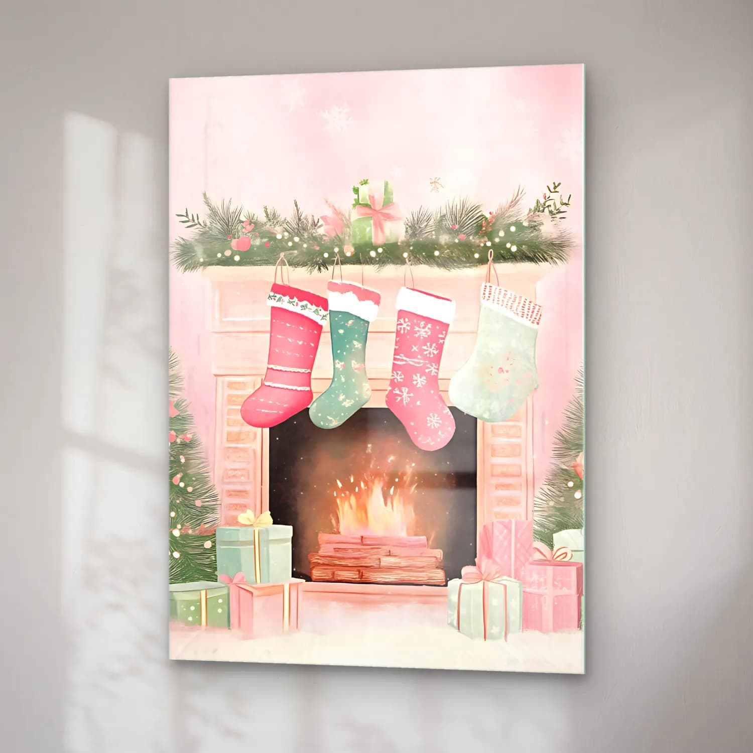 Pastel Hediye Paketleri No. 17 cam tablo — sağ açıdan görünüm