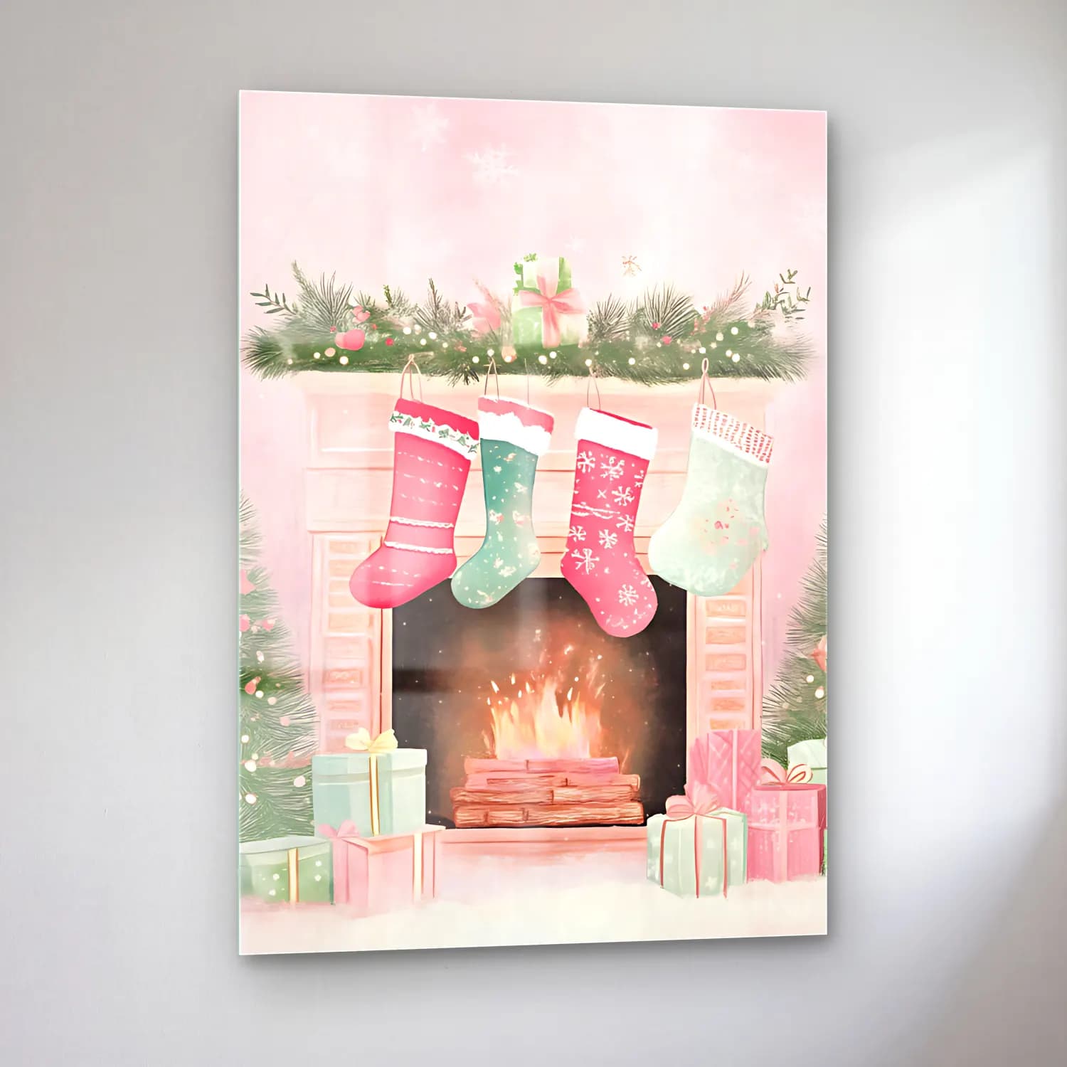 Pastel Hediye Paketleri No. 17 cam tablo — sol açıdan görünüm