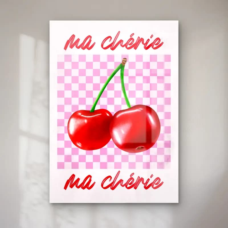 Vintage Poster Kirazlar No. 7 cam tablo — Vintage Poster Kirazlar No. 7 — vintage poster kirazlar