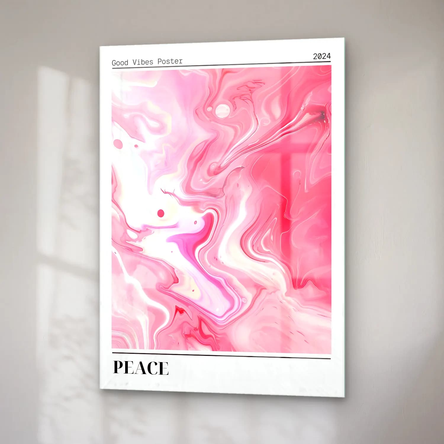 Pastel Mermer Doku No. 26 cam tablo — sağ açıdan görünüm