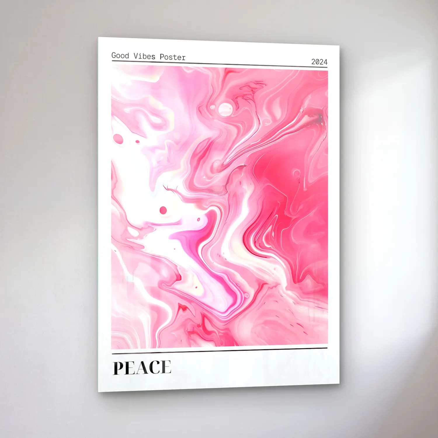 Pastel Mermer Doku No. 26 cam tablo — sol açıdan görünüm