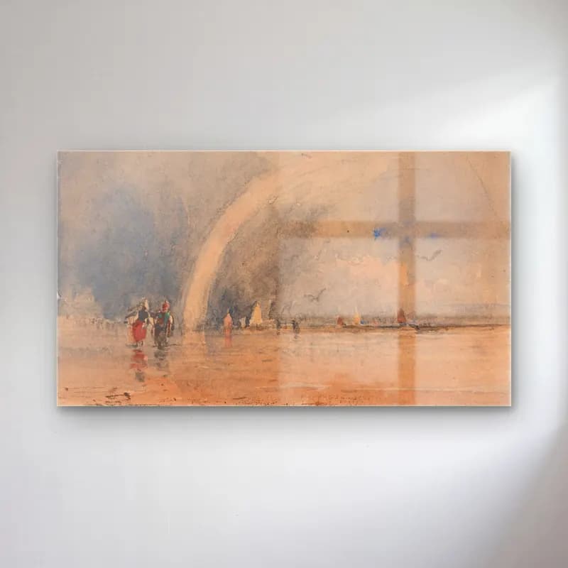 David Cox – Morecambe Sands (second half of 1830s) cam tablo — David Cox – Morecambe Sands (second half of 1830s) — suluboya yelkenliler