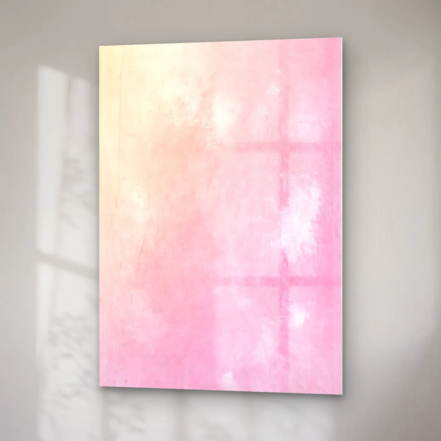 Pastel Renk Alanları No. 63 cam tablo — sağ açıdan görünüm