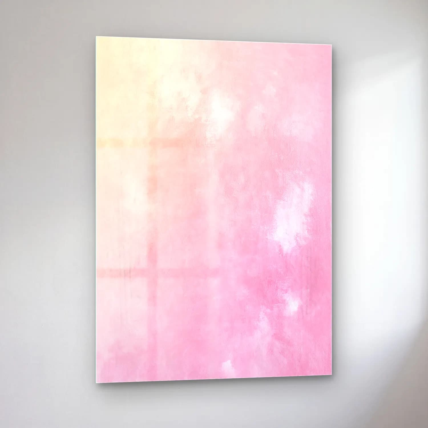 Pastel Renk Alanları No. 63 cam tablo — sol açıdan görünüm