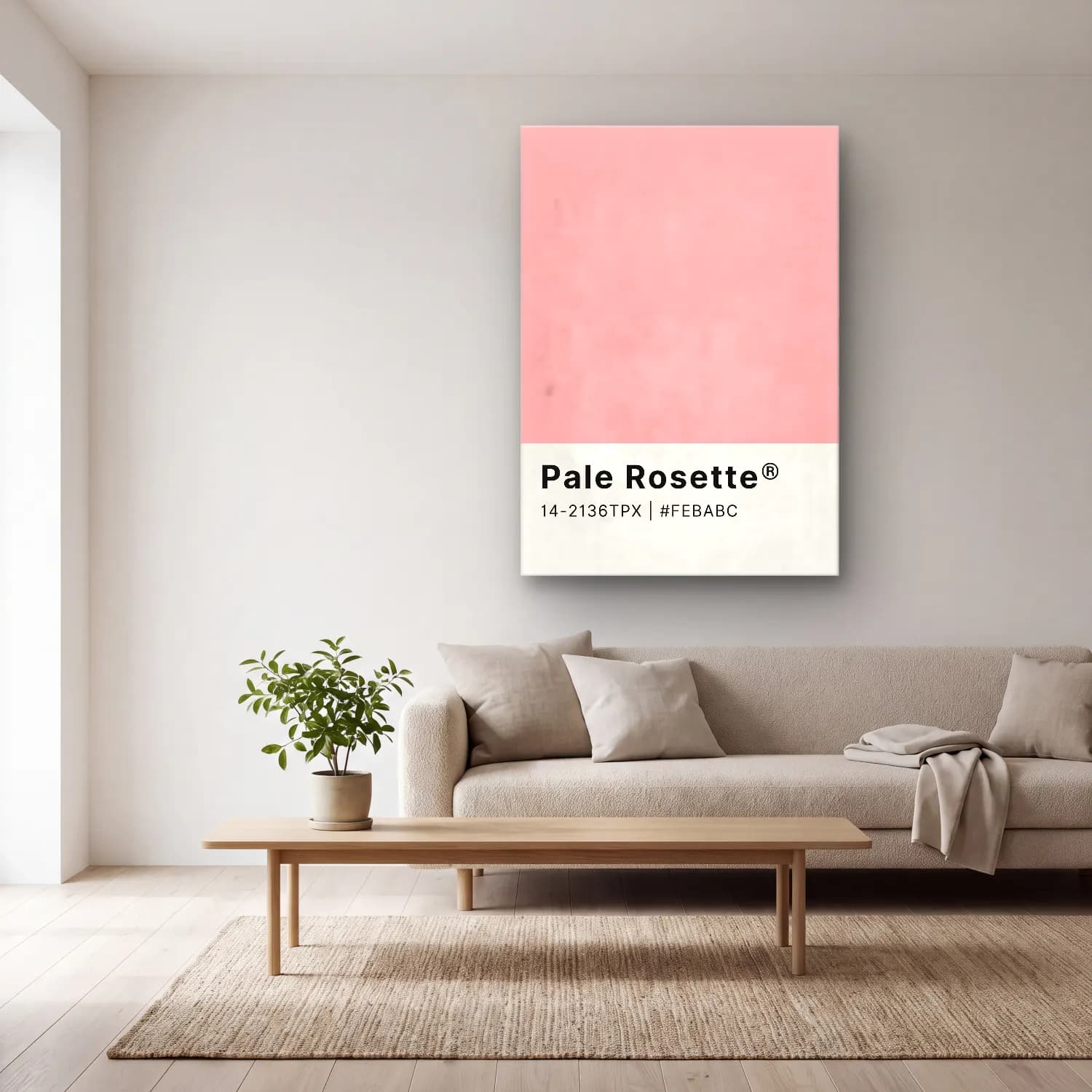 Pastel Pembe Şakayıklar No. 14 cam tablo — açık renk salonda
