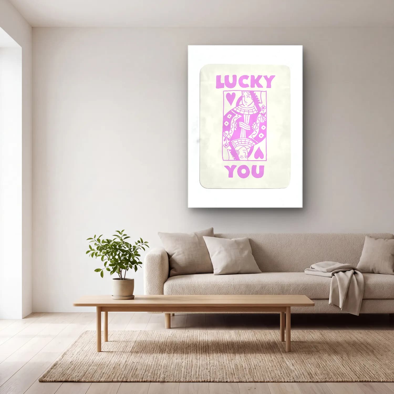 Pastel Söz Posteri No. 60 cam tablo — açık renk salonda