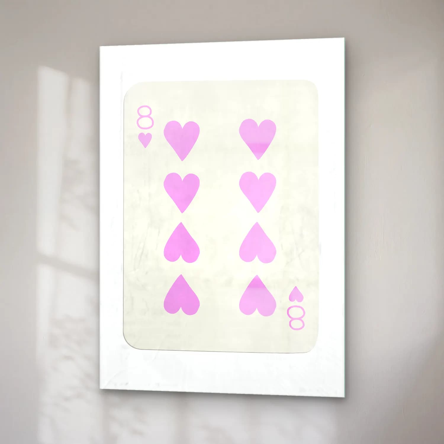 Pastel Rakamlar No. 18 cam tablo — sağ açıdan görünüm
