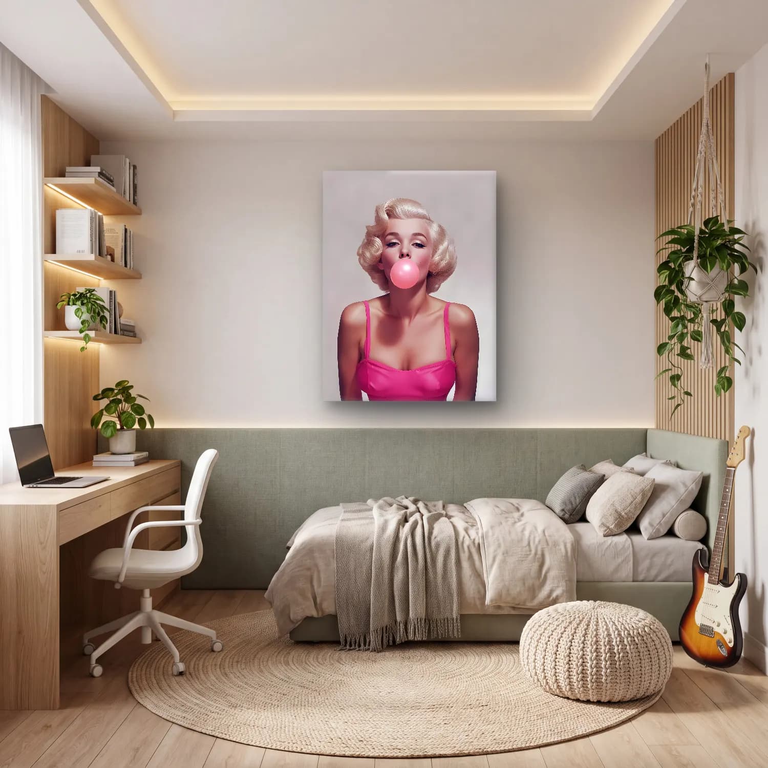 Pop Art Moda İllüstrasyonu No. 10 cam tablo — genç odasında