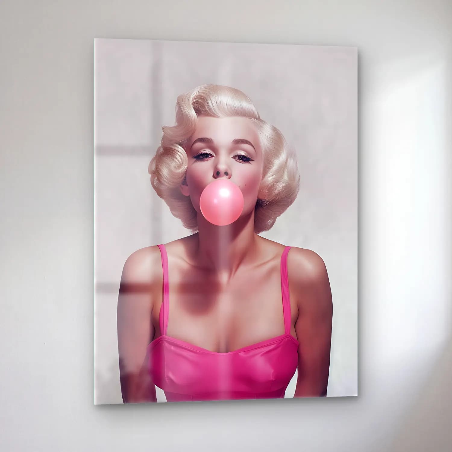 Pop Art Moda İllüstrasyonu No. 10 cam tablo — sol açıdan görünüm
