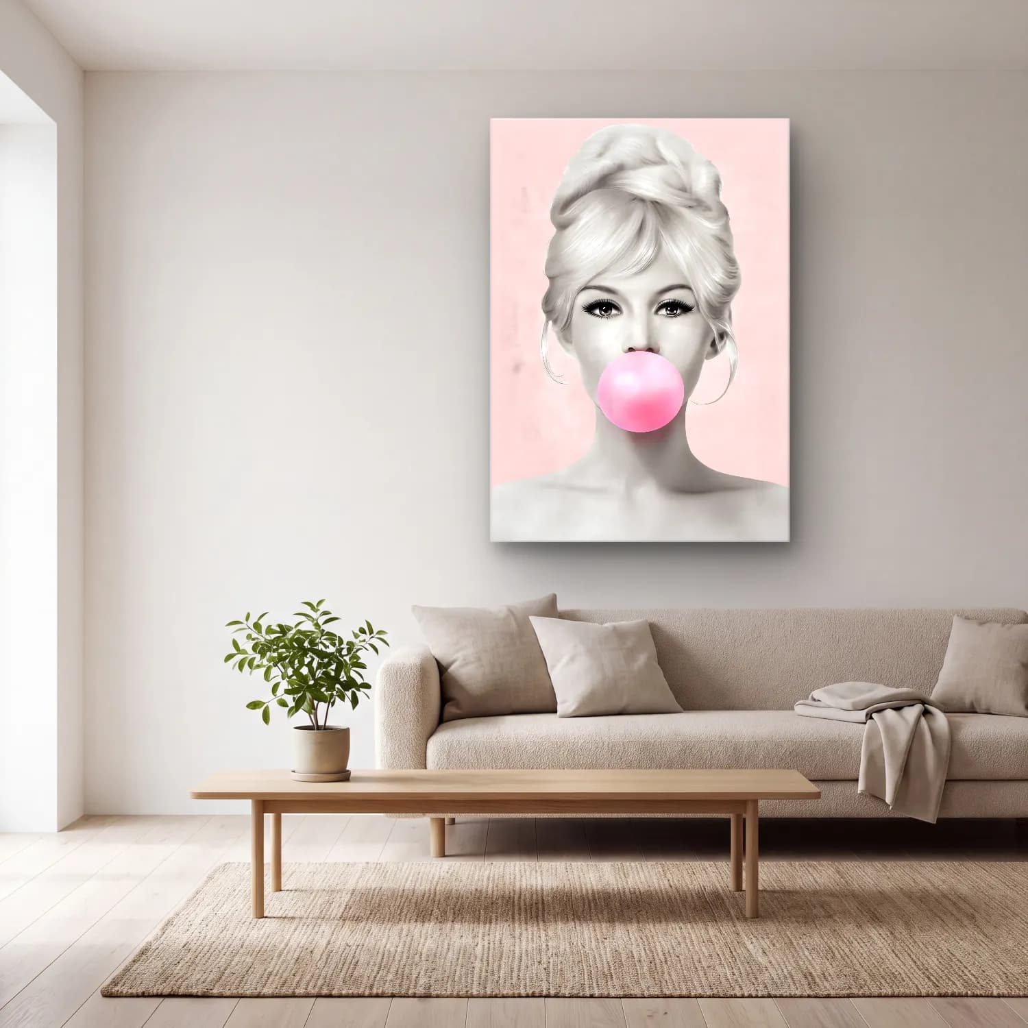 Pop Art Moda İllüstrasyonu No. 12 cam tablo — açık renk salonda