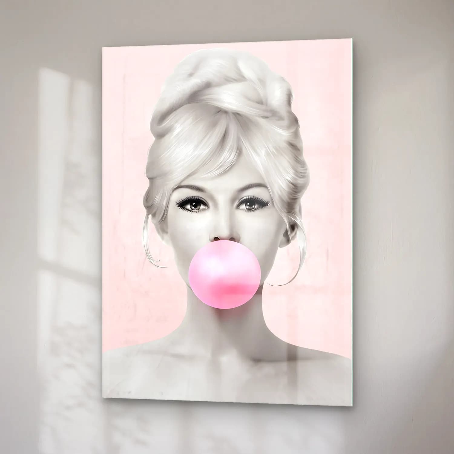Pop Art Moda İllüstrasyonu No. 12 cam tablo — sağ açıdan görünüm