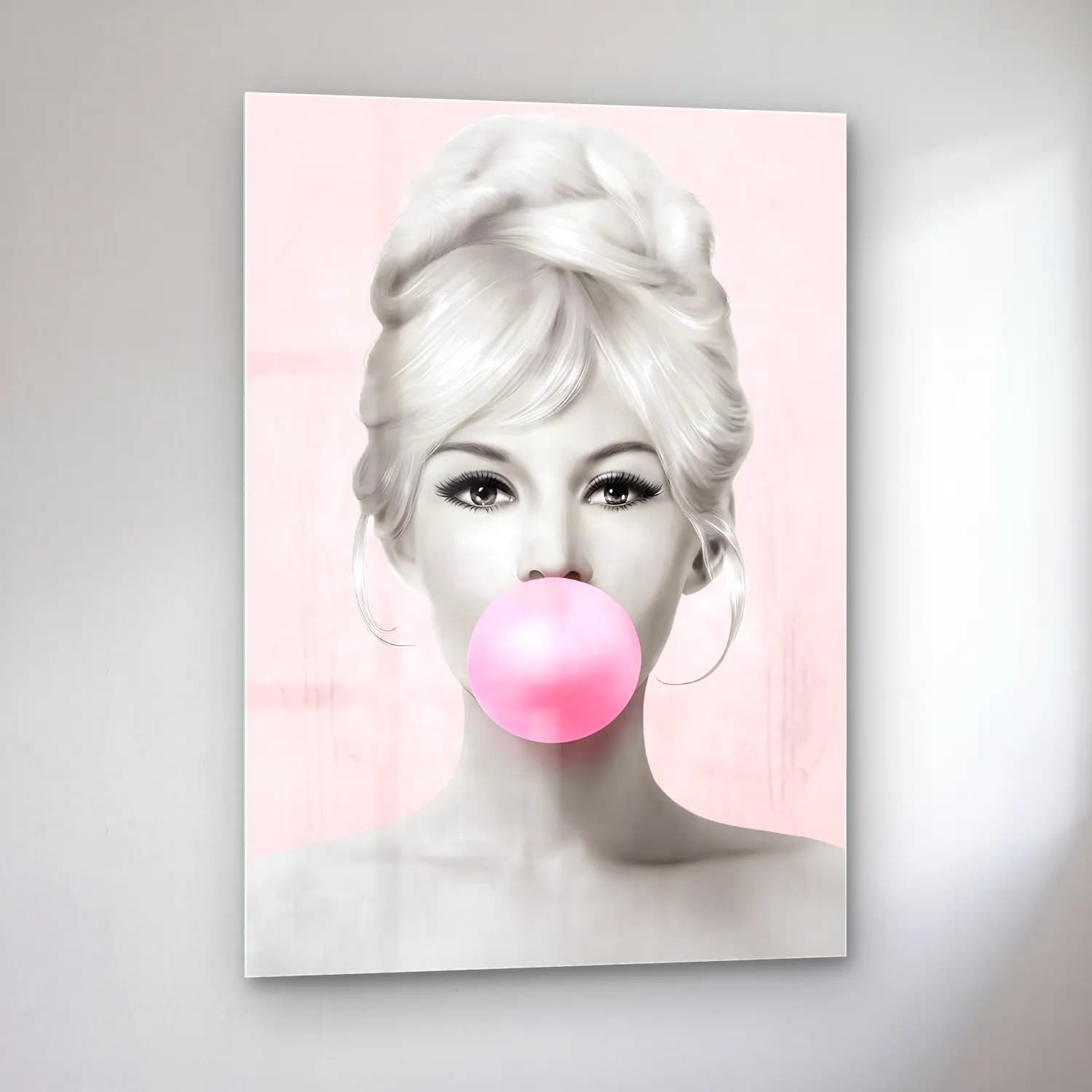 Pop Art Moda İllüstrasyonu No. 12 cam tablo — sol açıdan görünüm