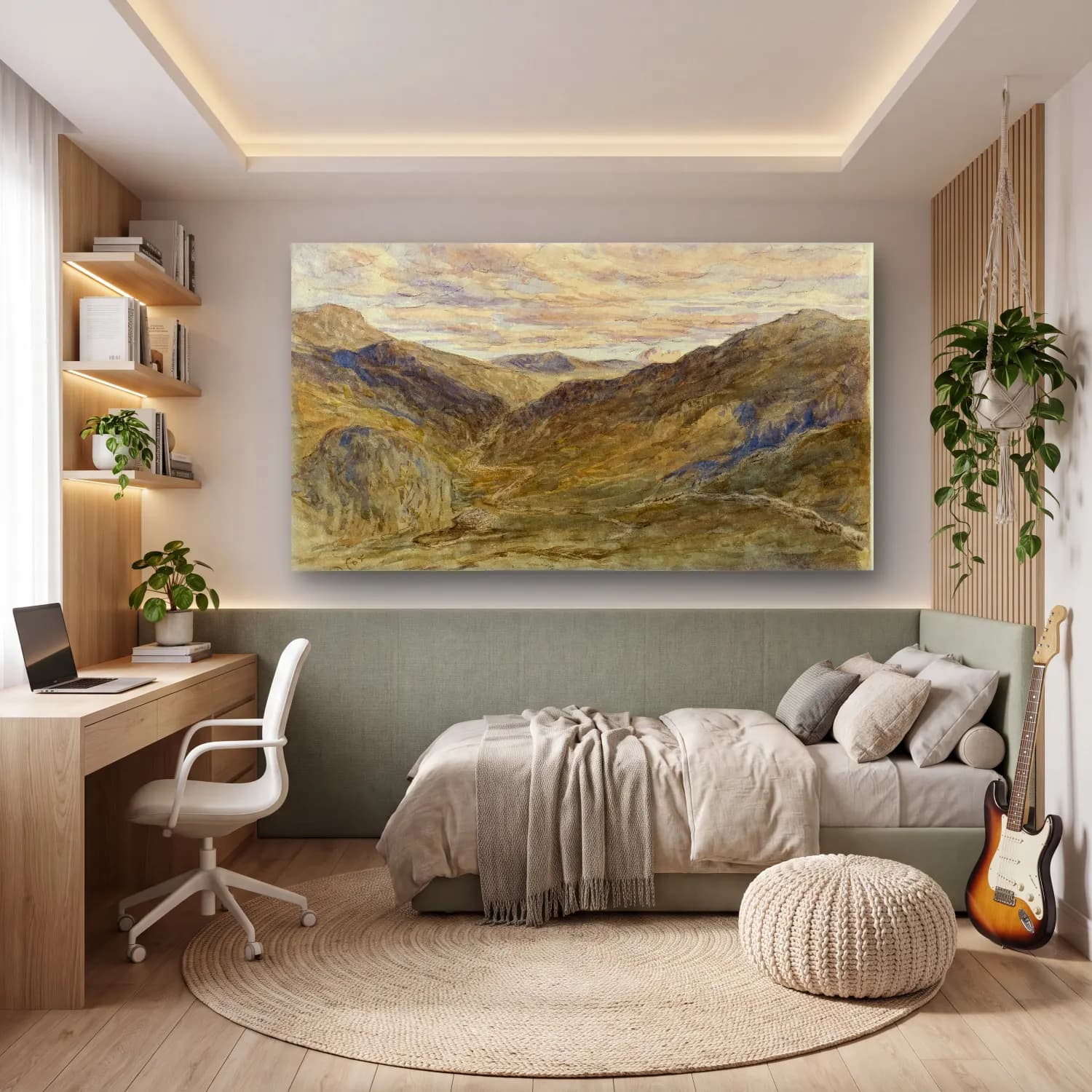 David Cox – View in Wales cam tablo — genç odasında