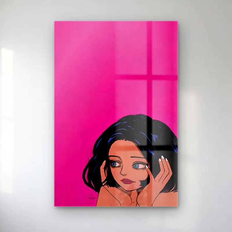 Pop Art Kız Çocuğu Portresi No. 9 cam tablo — Pop Art Kız Çocuğu Portresi No. 9 — pop art kız çocuğu portresi