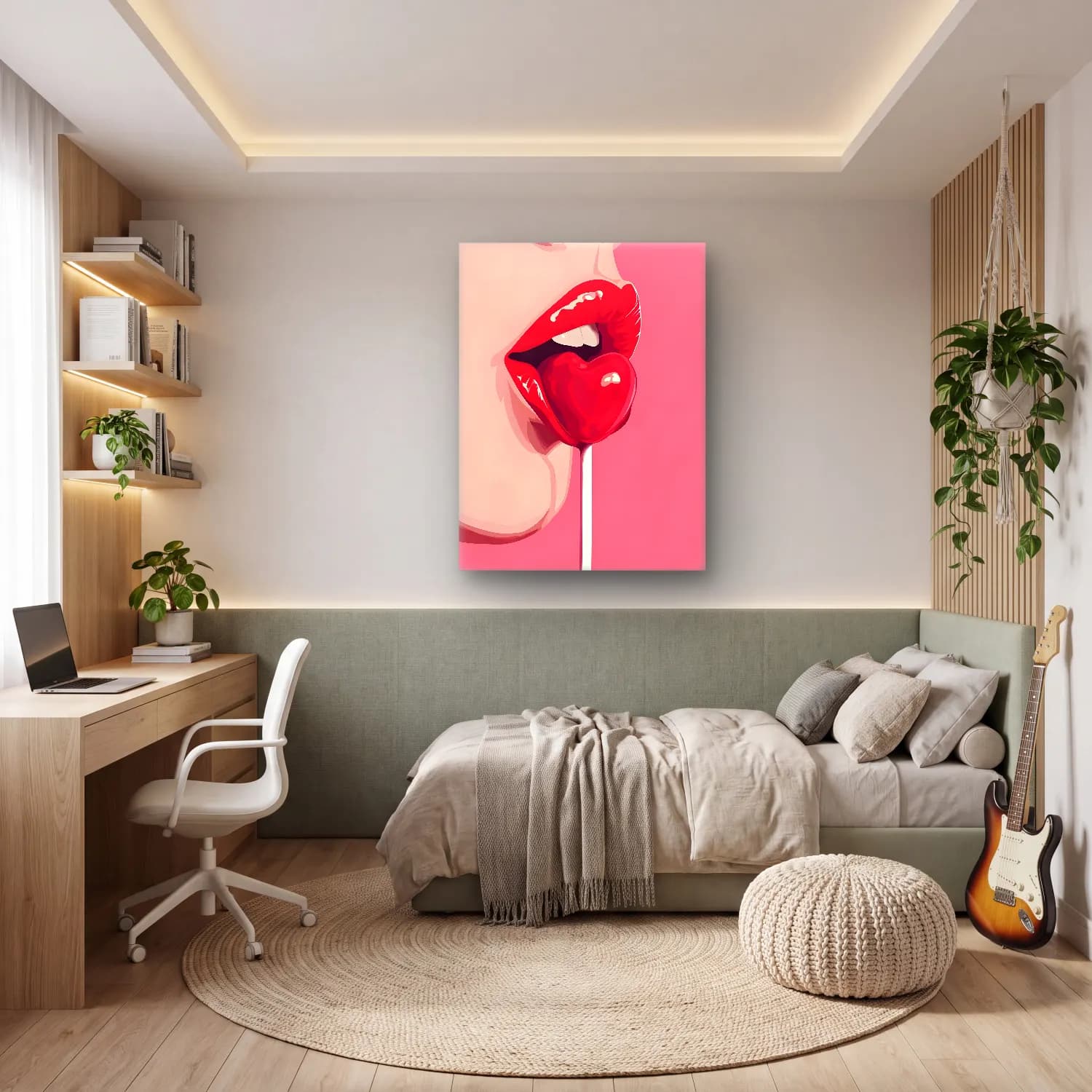 Pop Art Dondurma No. 5 cam tablo — genç odasında