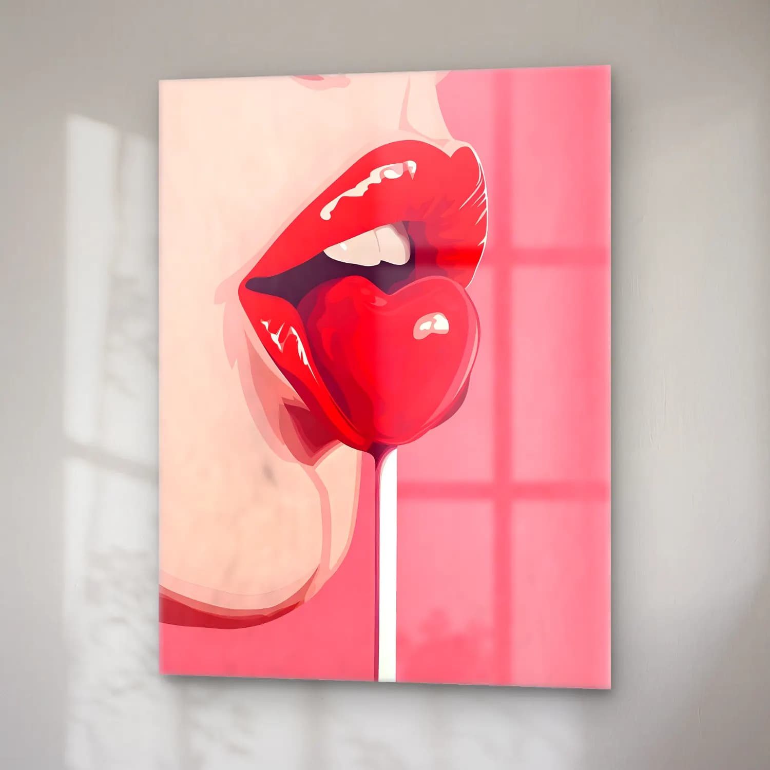 Pop Art Dondurma No. 5 cam tablo — sağ açıdan görünüm