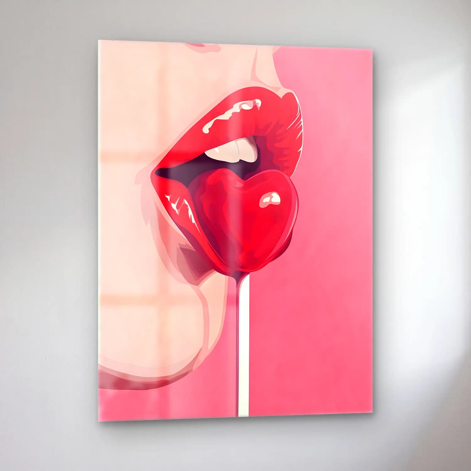 Pop Art Dondurma No. 5 cam tablo — sol açıdan görünüm