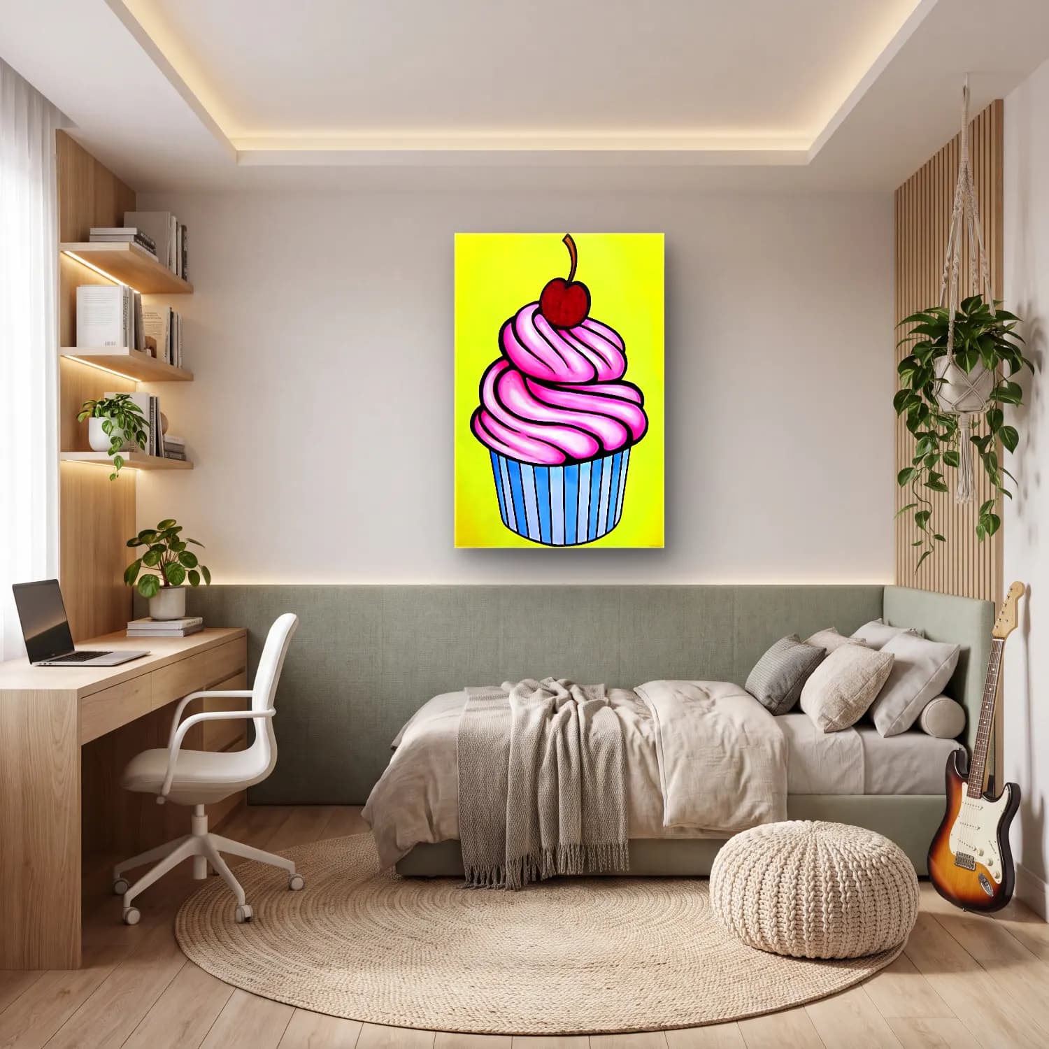 Pop Art Dondurma No. 6 cam tablo — genç odasında