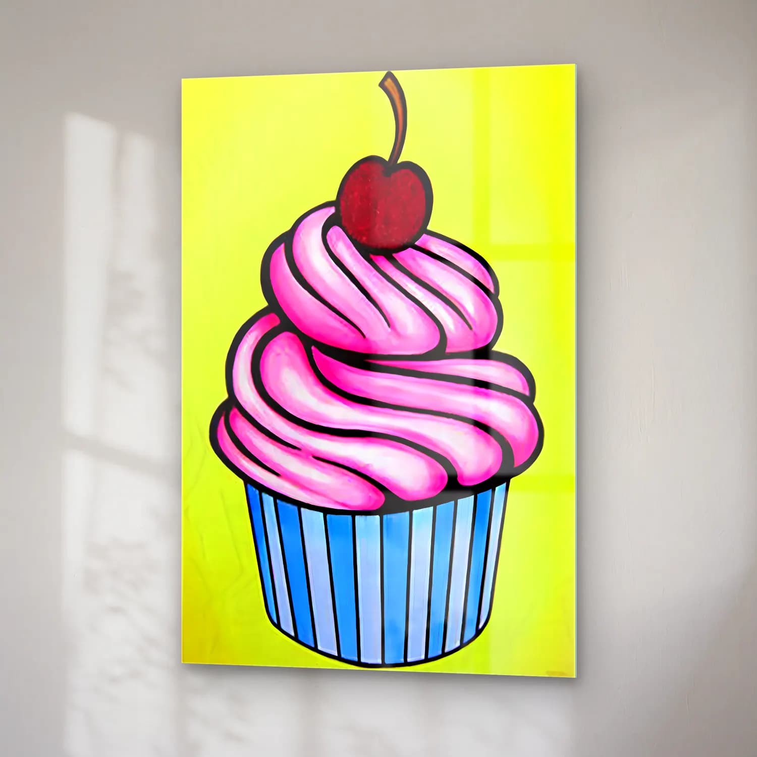 Pop Art Dondurma No. 6 cam tablo — sağ açıdan görünüm