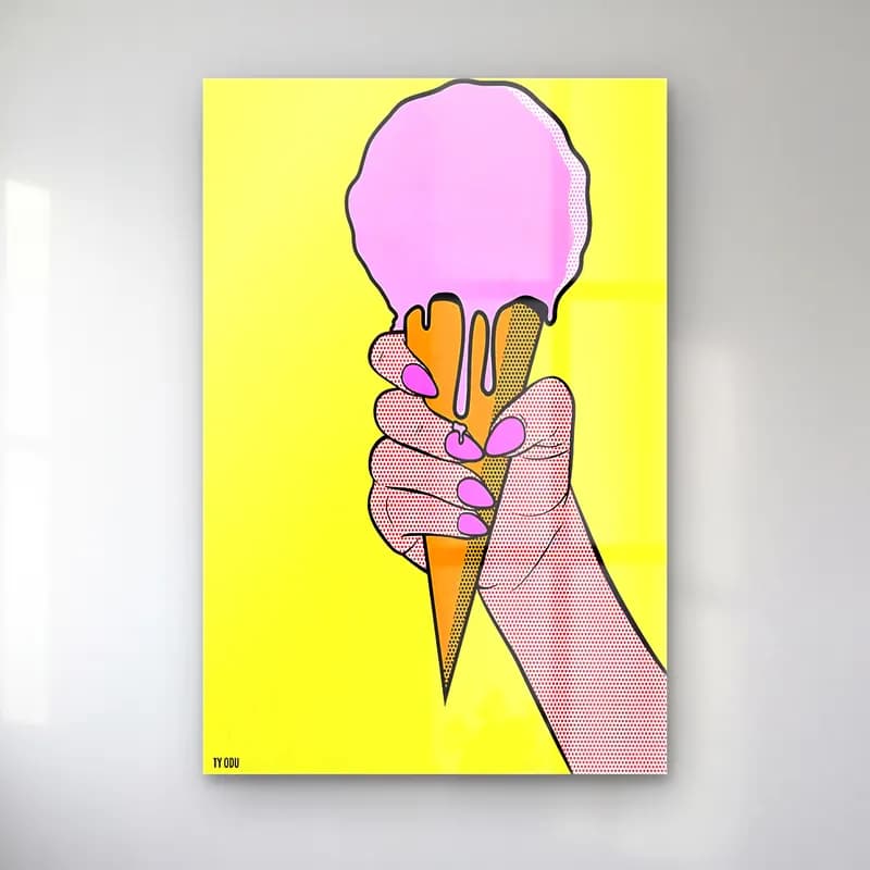Pop Art Dondurma No. 9 cam tablo — Pop Art Dondurma No. 9 — pop art dondurma