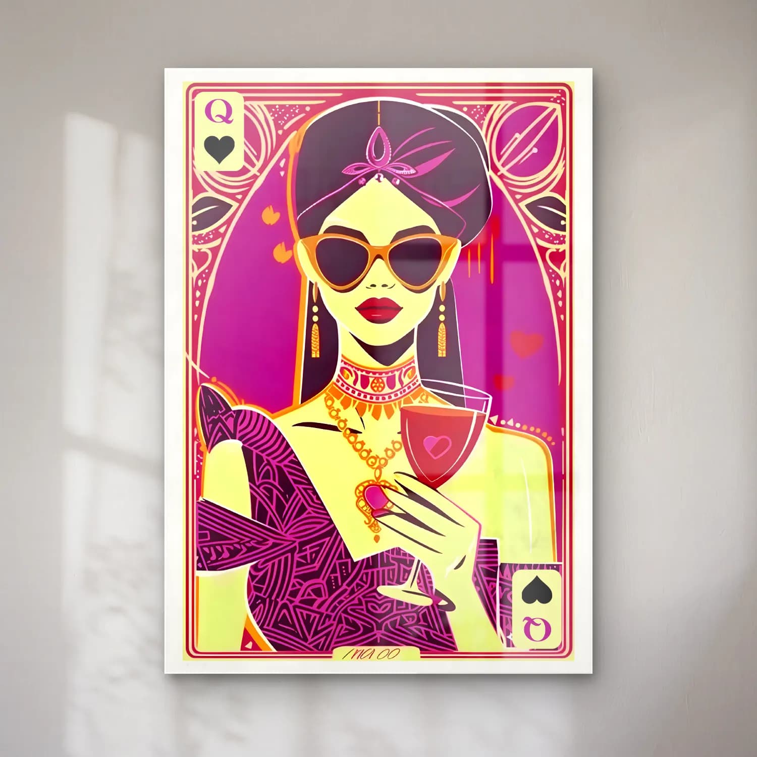 Pop Art Kadeh Şarap cam tablo — Pop Art Kadeh Şarap — pop art kadeh şarap