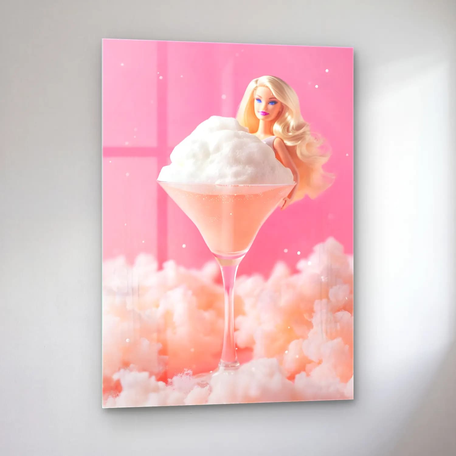 Pastel Kokteyl No. 30 cam tablo — sol açıdan görünüm