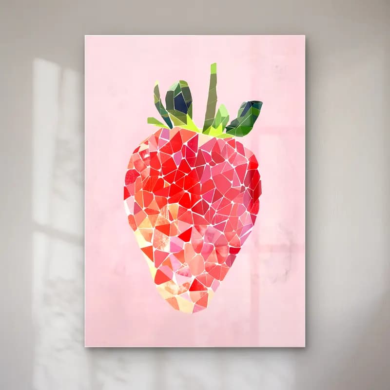 Pastel Çilekler No. 14 cam tablo — Pastel Çilekler No. 14 — pastel çilekler
