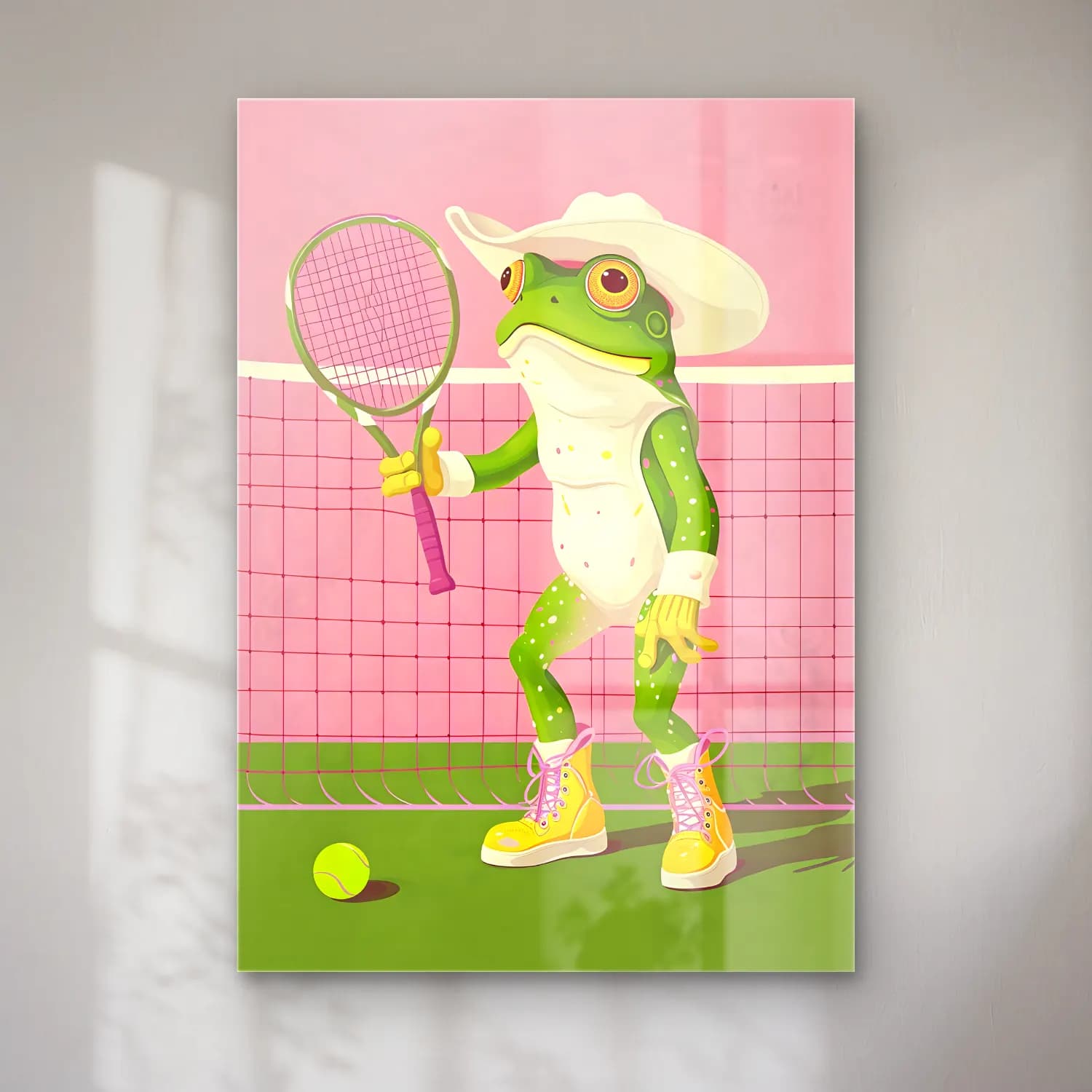 Sevimli İllüstrasyon Tenis No. 3 cam tablo — Sevimli İllüstrasyon Tenis No. 3 — sevimli i̇llüstrasyon tenis