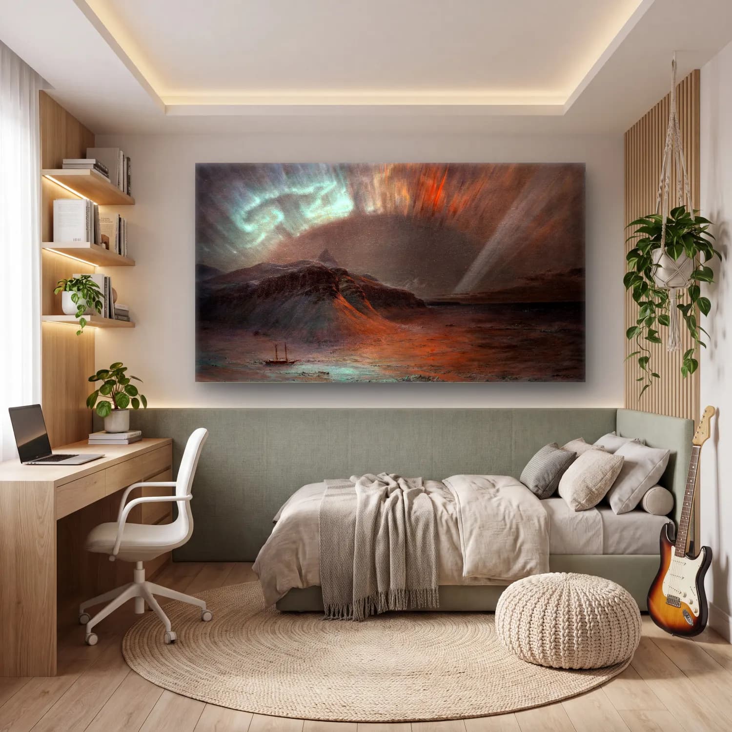 Frederic Edwin Church – Aurora Borealis cam tablo — genç odasında
