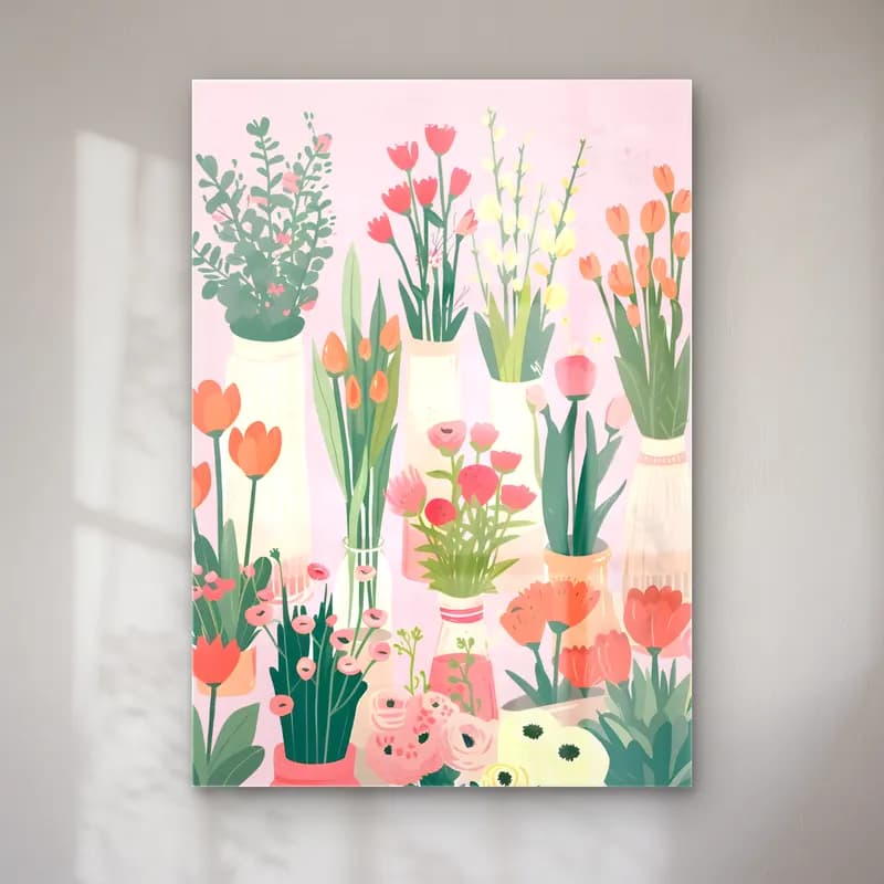 Pastel Çiçek Pazarı No. 4 cam tablo — Pastel Çiçek Pazarı No. 4 — pastel çiçek pazarı