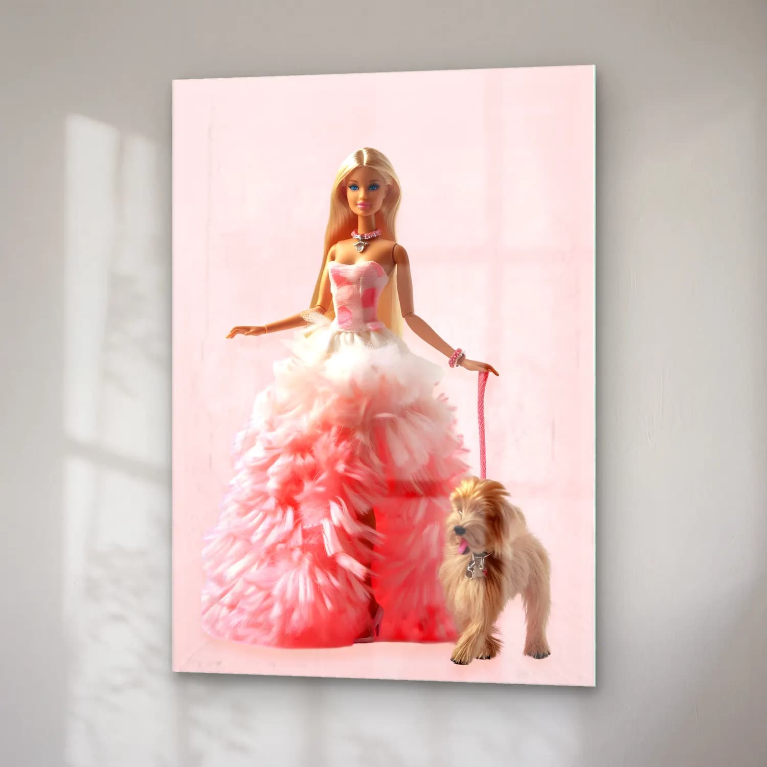 Pastel Moda İllüstrasyonu No. 16 cam tablo — sağ açıdan görünüm