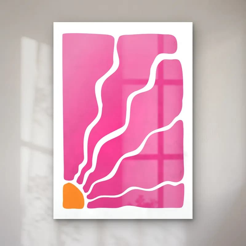 Pastel Dalgalı Çizgiler No. 6 cam tablo — Pastel Dalgalı Çizgiler No. 6 — pastel dalgalı çizgiler