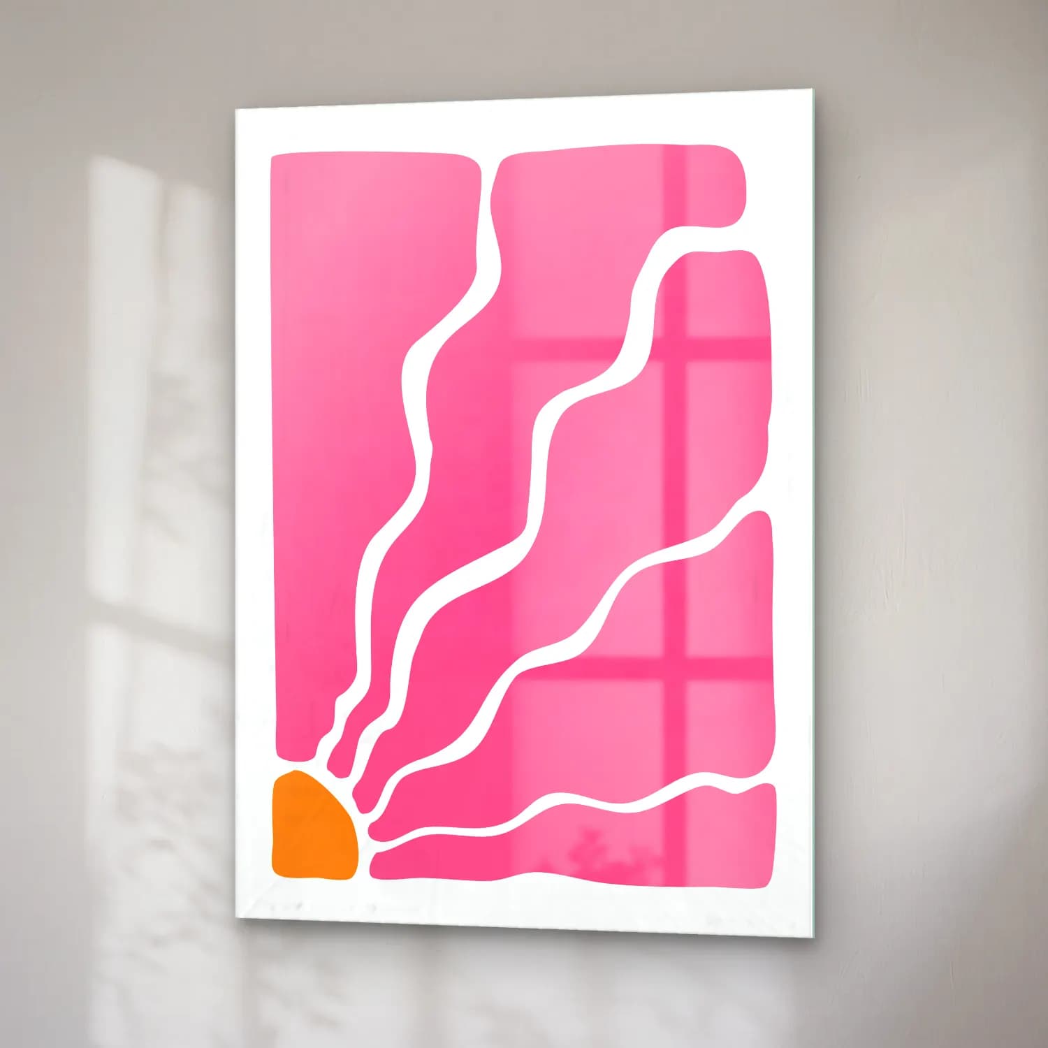Pastel Dalgalı Çizgiler No. 6 cam tablo — sağ açıdan görünüm