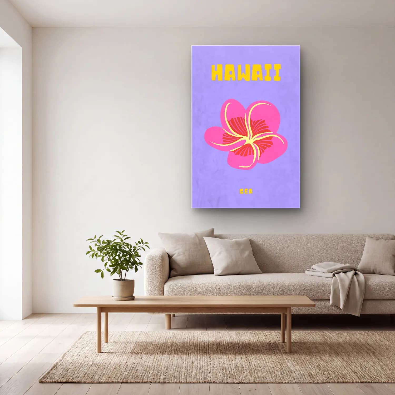 Pastel Çiçek Deseni No. 211 cam tablo — açık renk salonda