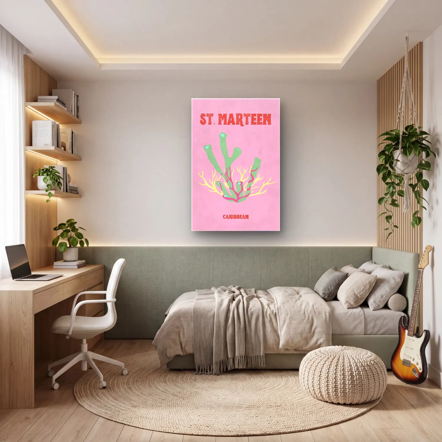 Pastel Anatomi Çizimi No. 5 cam tablo — genç odasında