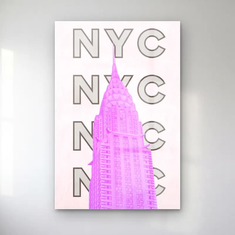 Pastel New York Silüeti No. 4 cam tablo — Pastel New York Silüeti No. 4 — pastel new york silüeti