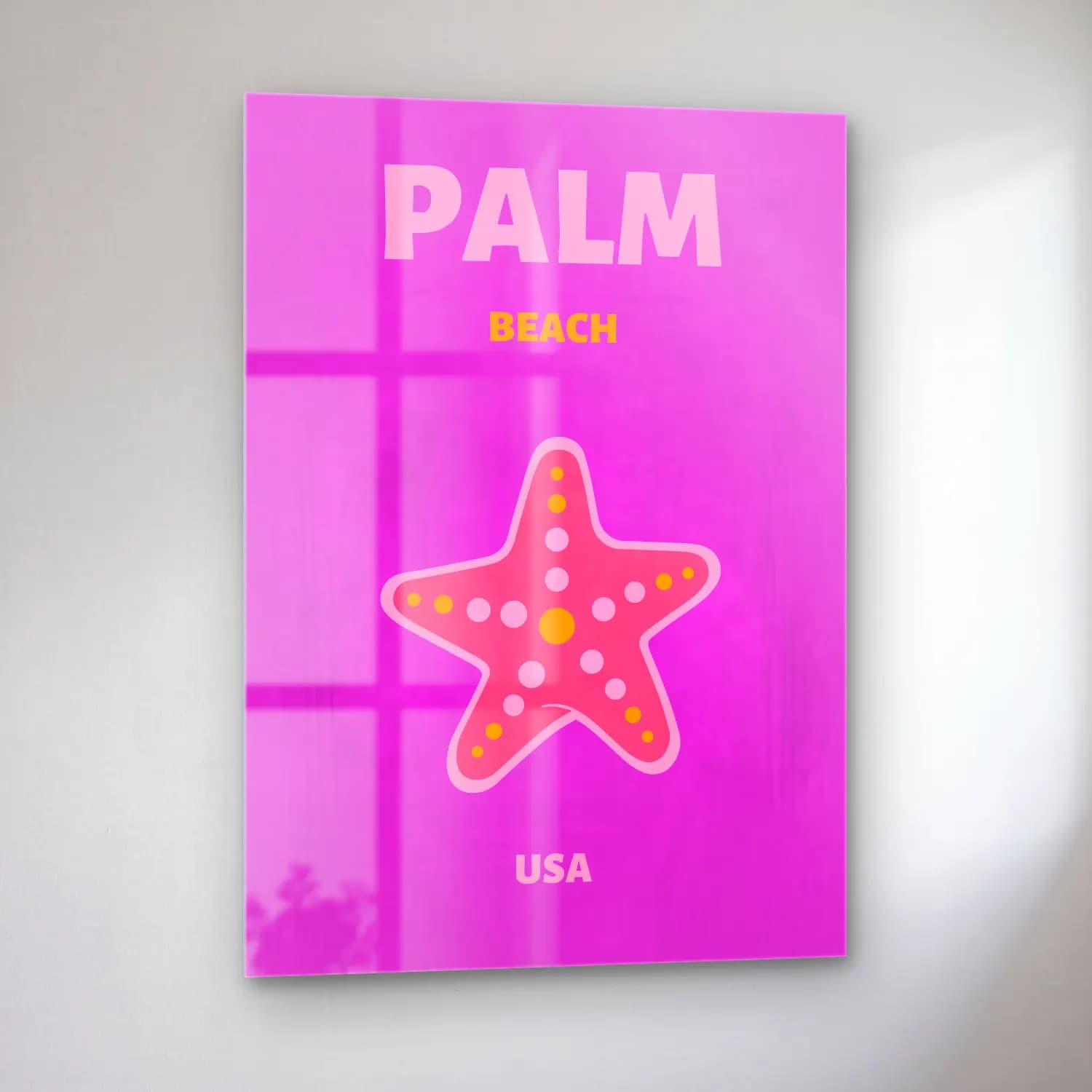 Pastel Palmiyeli Tropik Sahil No. 42 cam tablo — sol açıdan görünüm