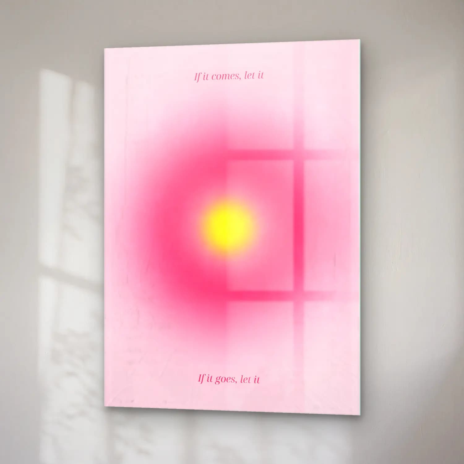 Pastel Renk Alanları No. 66 cam tablo — sağ açıdan görünüm