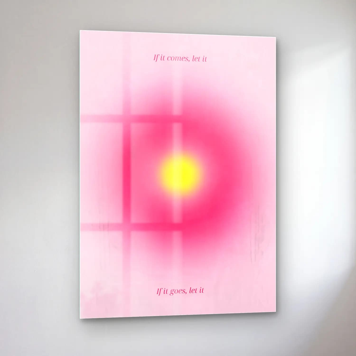 Pastel Renk Alanları No. 66 cam tablo — sol açıdan görünüm