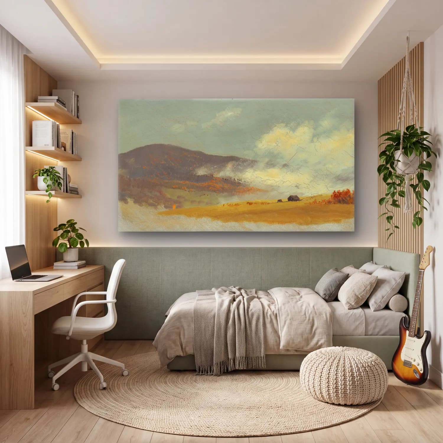 Frederic Edwin Church – Hilly landscapes cam tablo — genç odasında