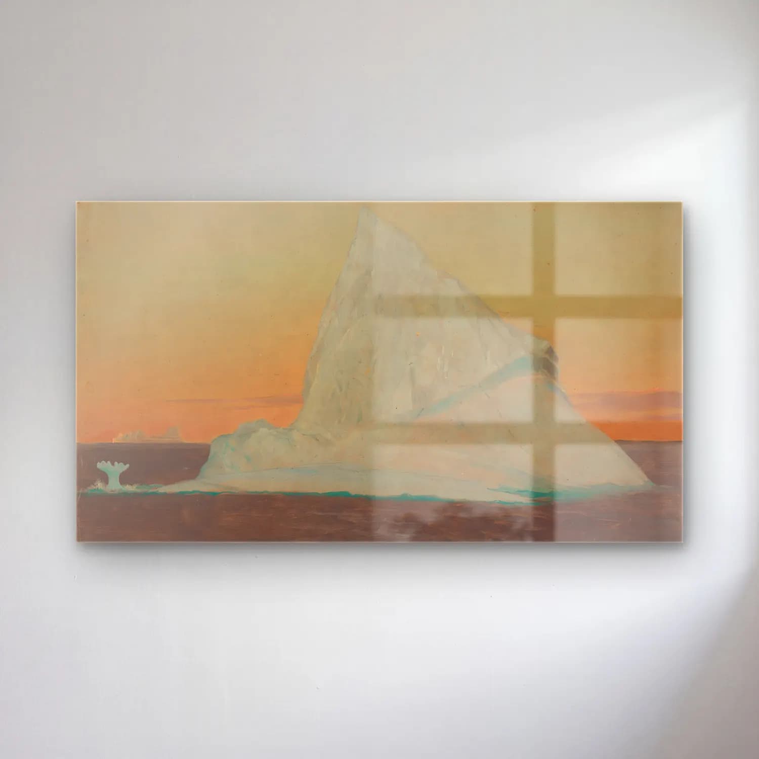 Frederic Edwin Church – Iceberg and Ice Flower cam tablo — Frederic Edwin Church – Iceberg and Ice Flower — yağlı boya karlı dağ zirvesi
