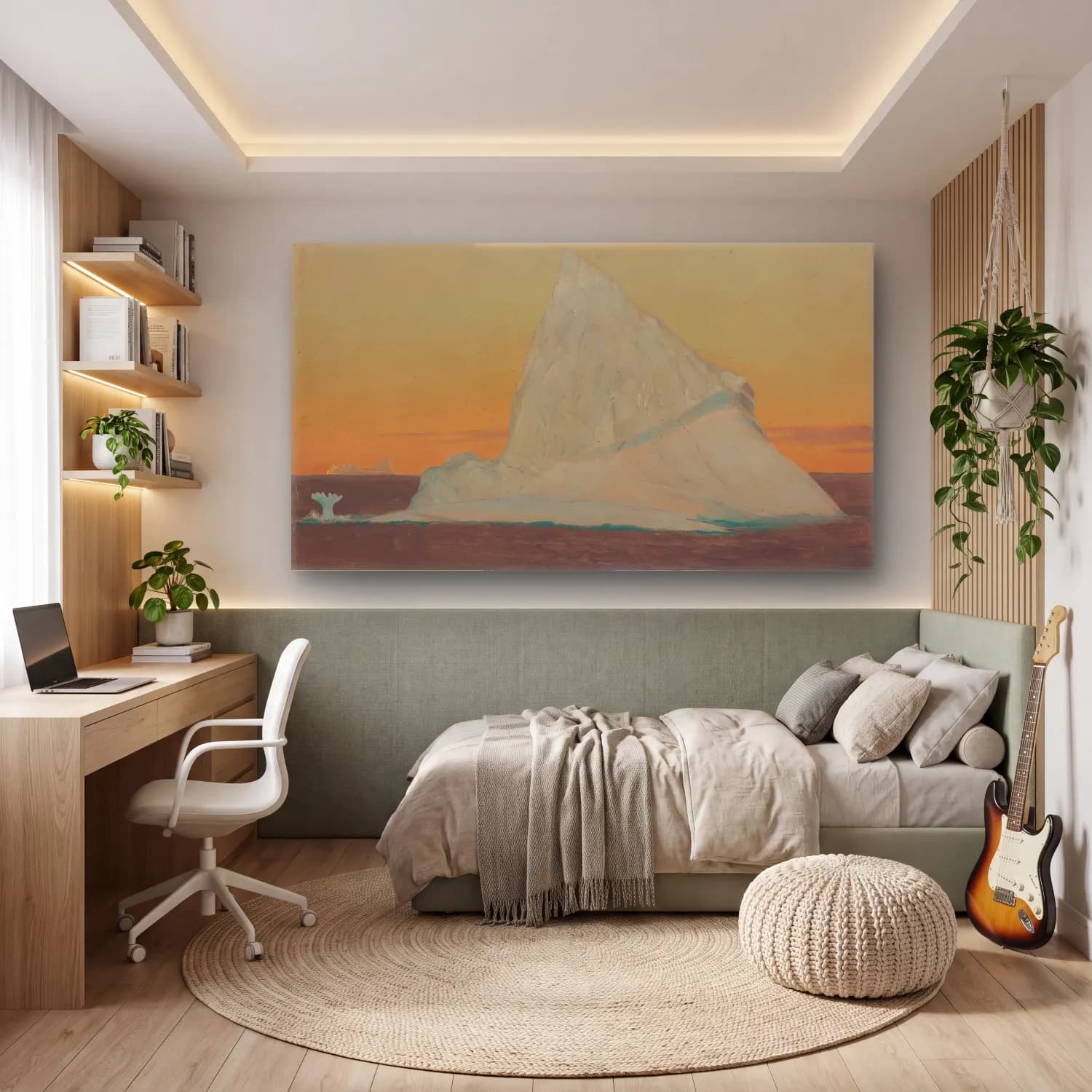 Frederic Edwin Church – Iceberg and Ice Flower cam tablo — genç odasında
