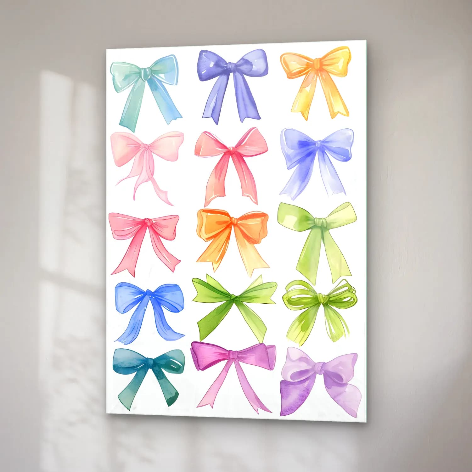 Pastel Fiyonk No. 38 cam tablo — sağ açıdan görünüm